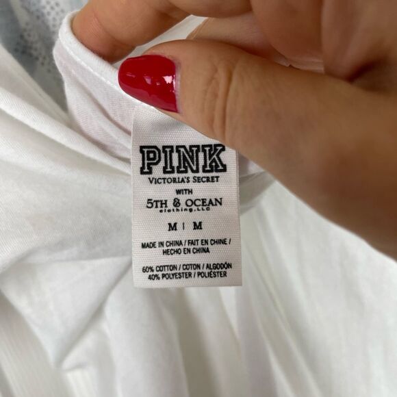 VICTORIAS SECRET Love Pink New York Yankees Low Back Tee Size M American League - Picture 4 of 6